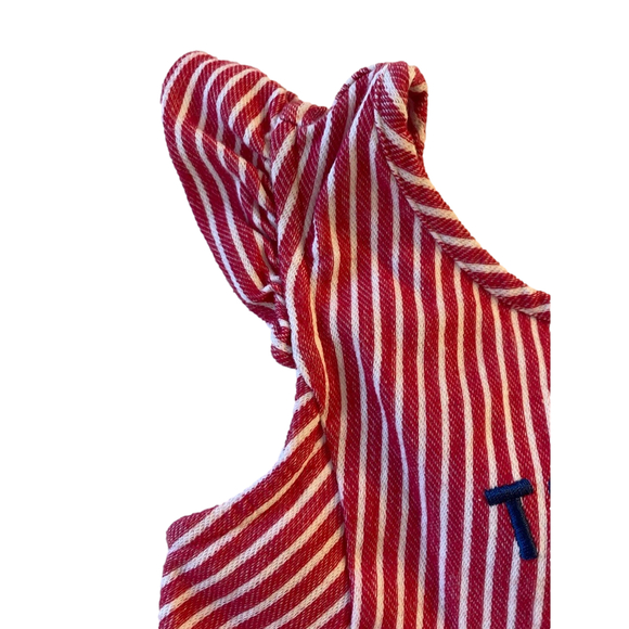 ⭐️Tommy Hilfiger Girls Striped Tunic 5T red white, blue, silver star aplique - Picture 3 of 5